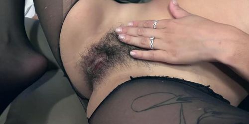 We Are Hairy - Daniela Flor sits back to masturbate and orgasm