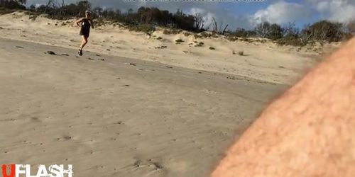 Dickflash Hot Milf at Beach