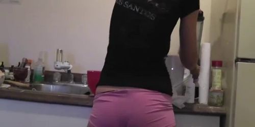 My sexy girlfriend in the kitchen