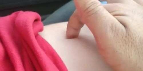 Belly button play (saliva)