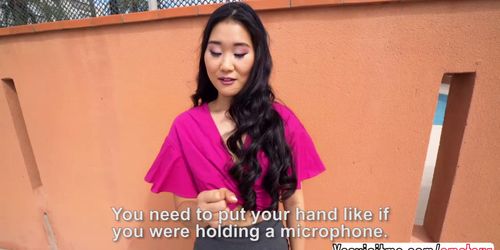 Spanish Asian chick Katana rides a big cock from the stranger