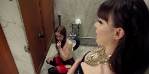 Anal threesome lesbians in restroom (Dana DeArmond, Lily Lane, Alexa Nova)