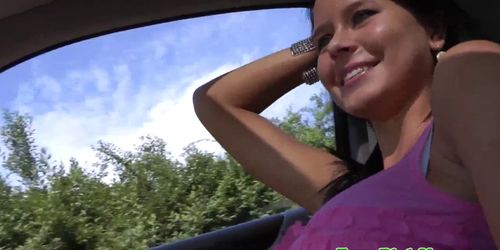 Gorgeous pulled eurobabe facialized outdoors
