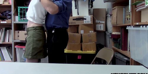 Slender redhead shoplifting teen got fucked for freedom