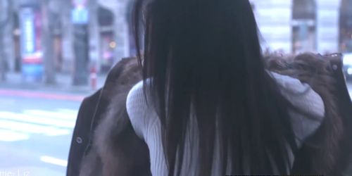 Pulled euro babe screwed in public for cash
