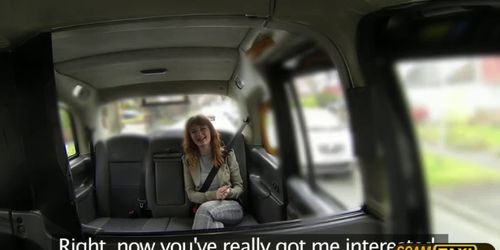 Euro redhead slut gets banged hard in the backseat by the driver