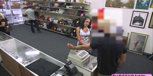 Huge tits Latina gets pussy drill