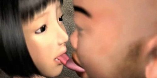 Shy animated girl gets fingered