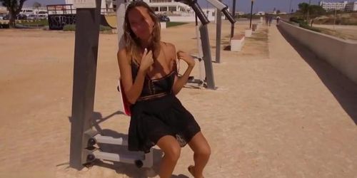 SuperBeauty in short black dress up dress in the streets