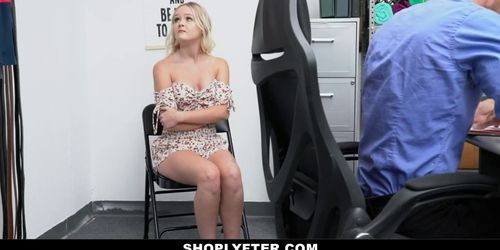 Shoplyfter - Blonde Teen Caught Stealing Gets Punished By Big Cock Security