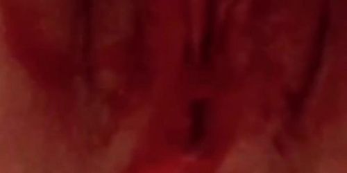 Pushing out creampie after period sex with my sancho