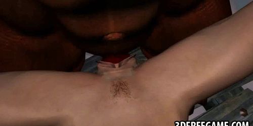 3D redhead babe getting fucked by a winged demon
