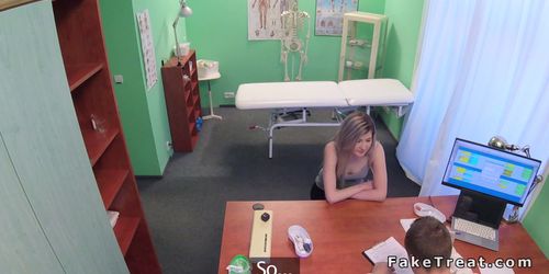 Doctor examines and fucks blonde babe