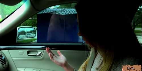 Natural teen Alex Blake wet pussy fucked in the car