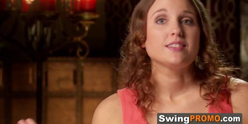Swinger wife gets received with a lot of oral sex and pussy stimulation by some swinger partners