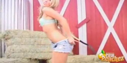 Handjob by stacks and stacks of hay