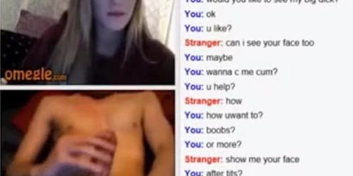 Showing huge dick to nice blonde in omegle - Tnaflix.com