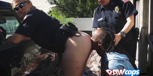 Rasta dude gets bang by horny cops after see his black big cock