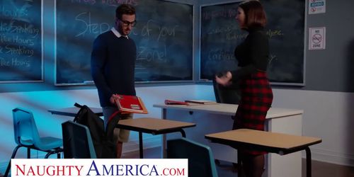 naughty america - ivy lebelle plays with her student