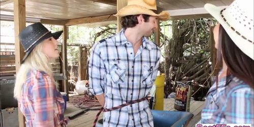 Lucky Man fucks the juice out of these Lovely Cowgirls