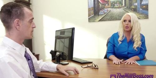 This Horny Office Blonde Babe