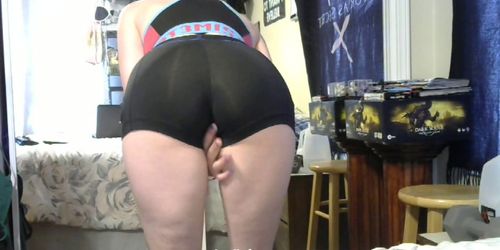 workout tease look at my ass and camel toe