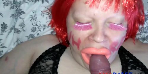 SSBBW dumb gagging slut orally humiliated