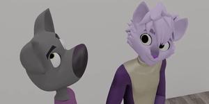 3D Furry Macro] Eyes Up Here with Purple Cat &amp; Tiny Dude HQ by ...
