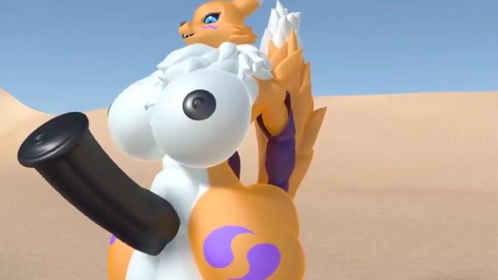 Renamon futanari & a futa dragoness – cum inflation & growth - TNAFlix.com