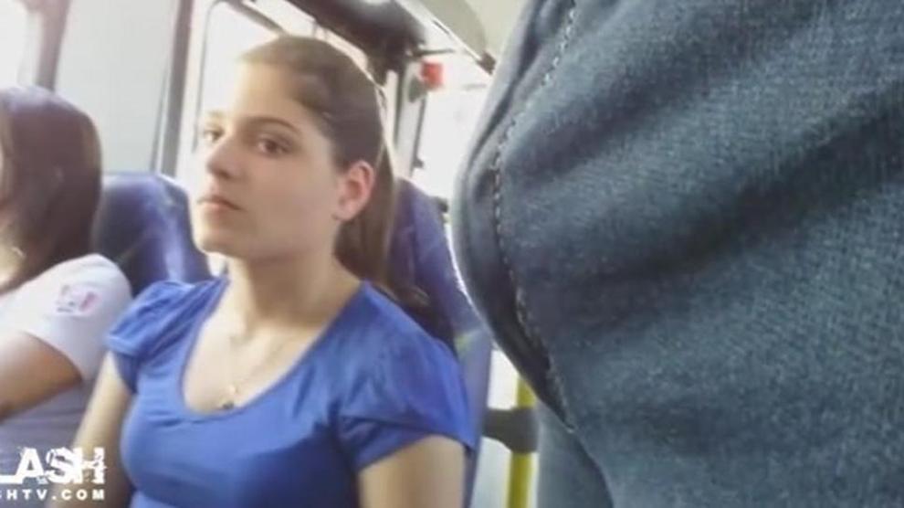 Bulge Flash Teen On Bus