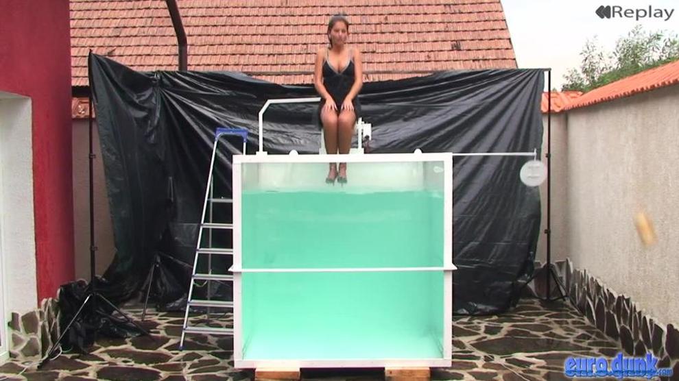 Brunette Dunk Tank Wetlook In Black Dress Porn Videos