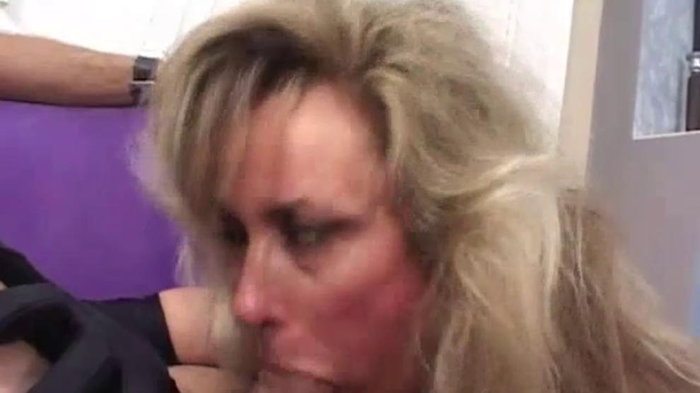 REAL GRANNY PORN Sexy Blonde Mature Smokes And Sucks Cock Porn Videos