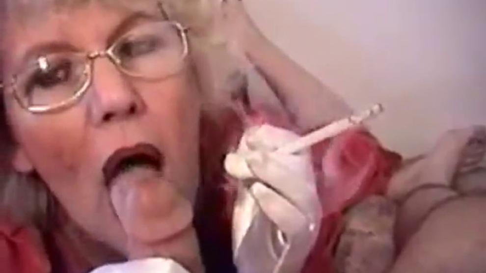 Granny In Gloves Smoking BJ Porn Videos