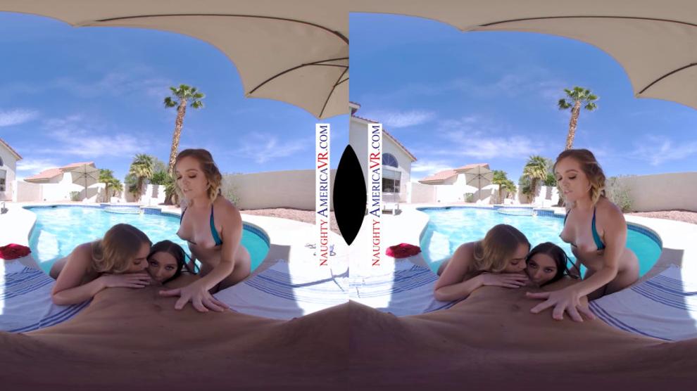 Naughty America 3 Sexy College Babes Share Your Dick At The Pool Porn