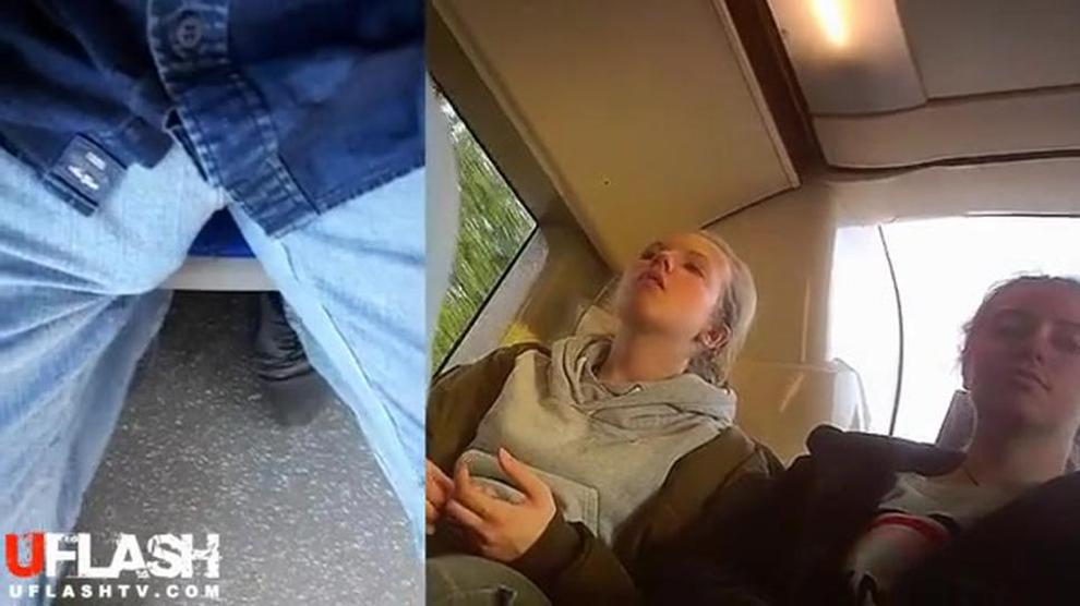 Bulge Flash Teens On Bus