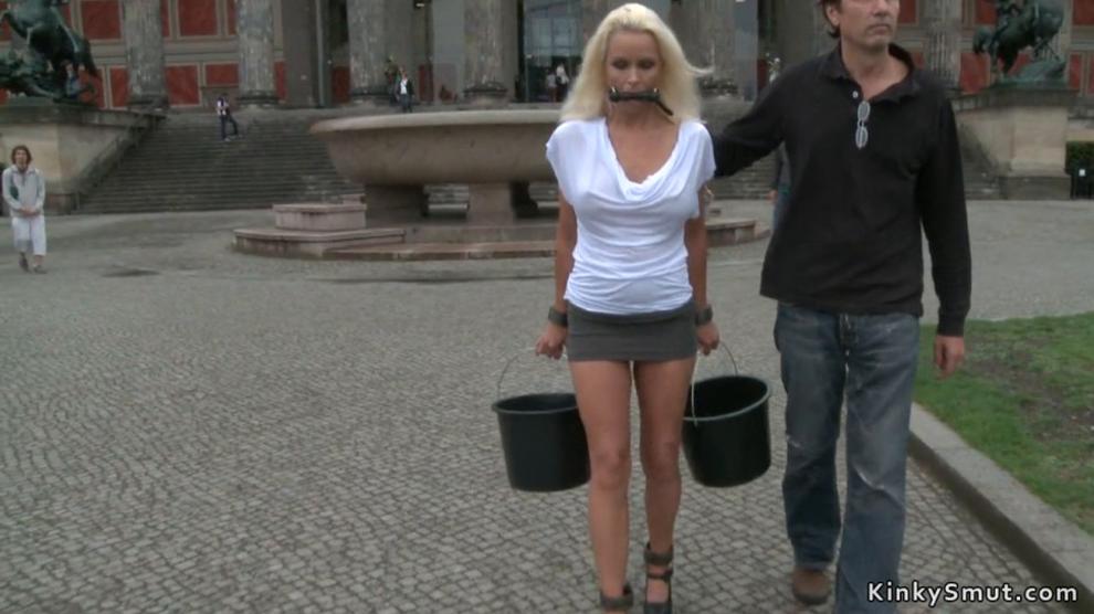 Master walked gagged big tits German blonde Milf then at underpass entrance banged her Master walked gagged big tits German blonde Milf then at underpass entrance banged her