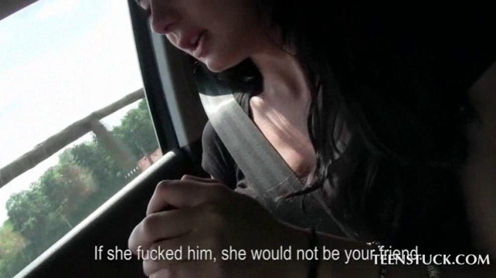 Tit Flashing Hitchhiker Gives Handjob In Car Porn Videos