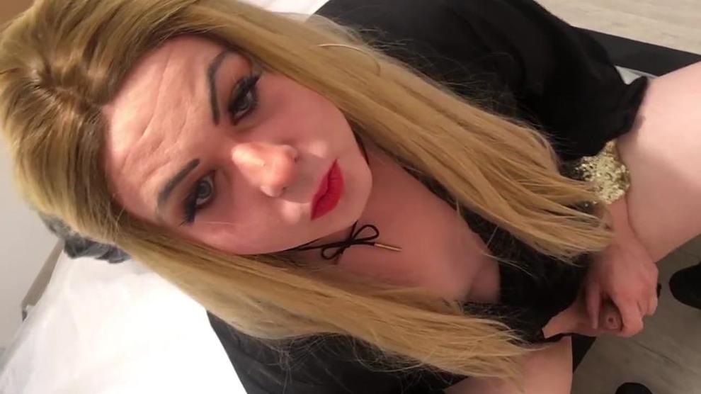 Sexy Blonde Crossdresser Masturbates With Toy In Ass And Eats Cum Porn