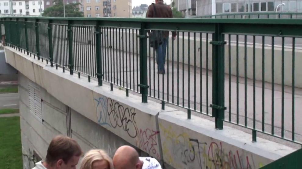 Crazy PUBLIC Sex THREESOME On A Bridge Part 1 Porn Videos