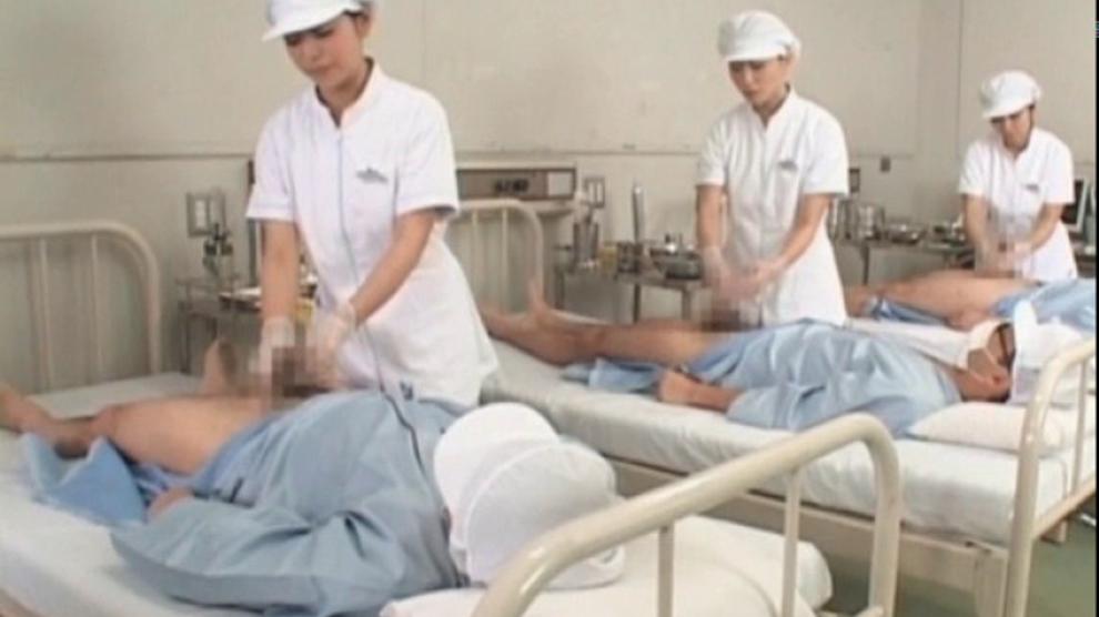 Sweet Asian Nurses Giving Handjob In Group For Cum Sample