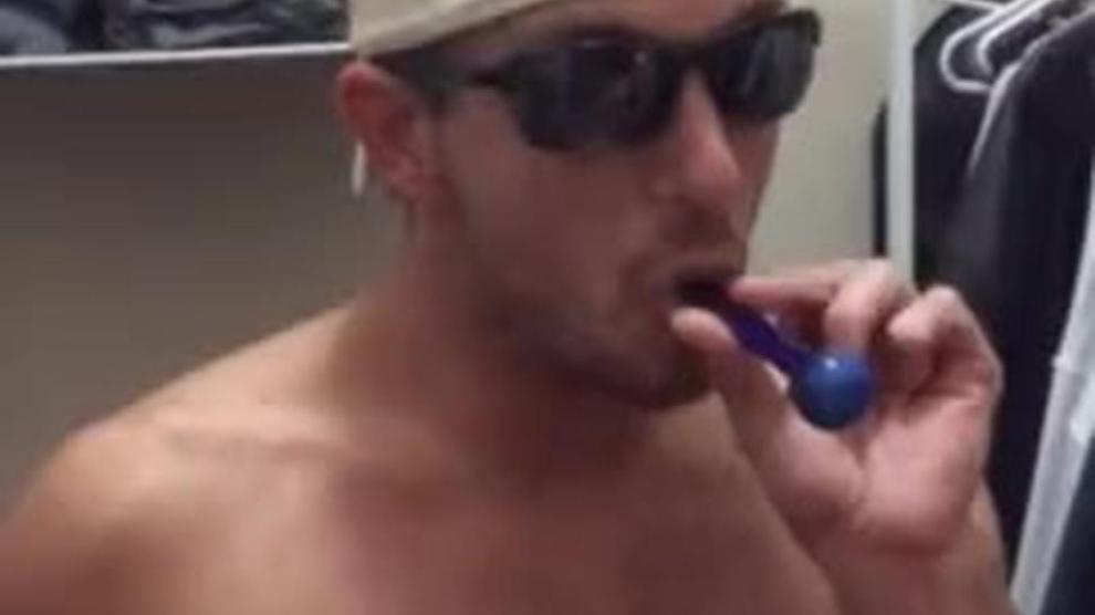 Straight Guy Smokes Meth In Jock Strap 