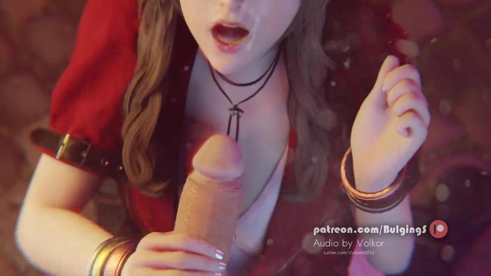 FF7 Remake Aerith Gets A Huge Facial With Sound Porn Videos