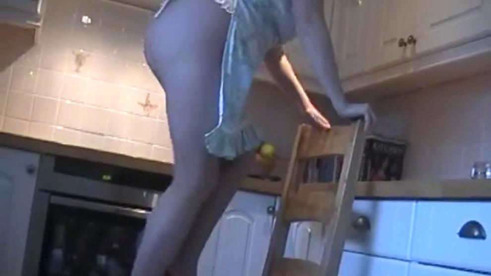 Slut Pantyhose Mommy Shows Off Her Big Tits At Home In The Kitchen Porn