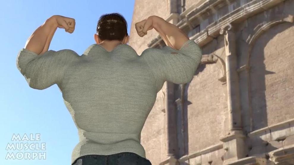 Hank Grows Hugemale Muscle Growth Animation P