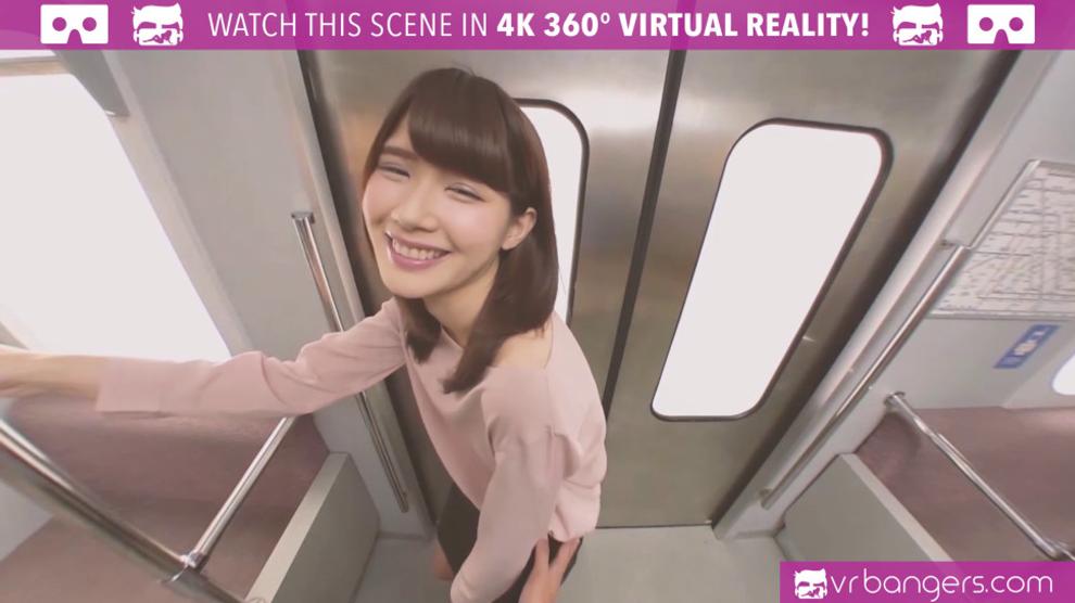 VRBangers Sexy Japanese Teen First Time Getting Fucked Hard On A Train