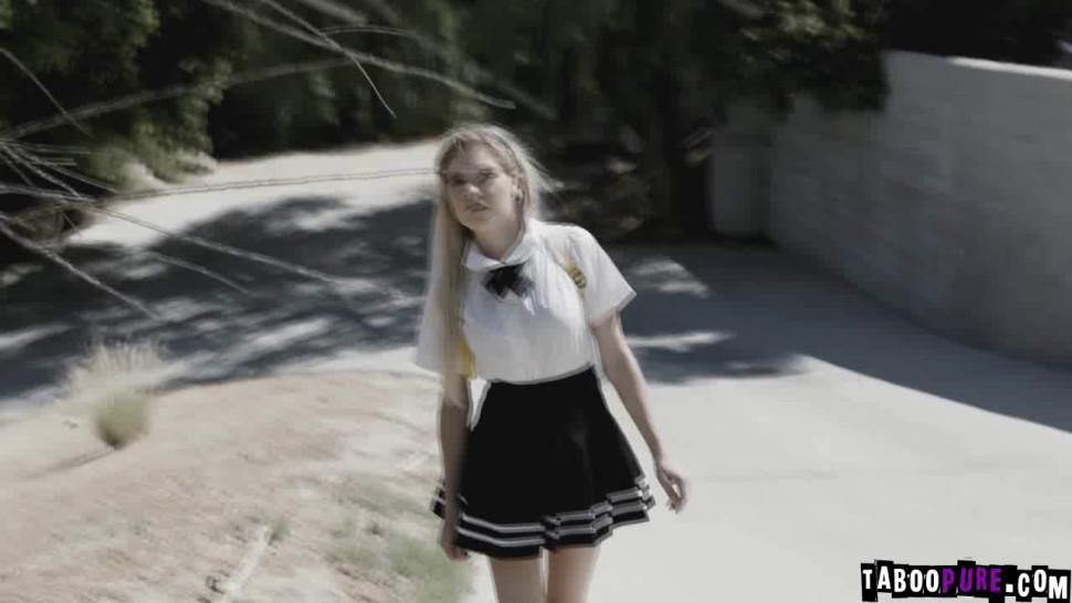 Teenage school girl Chloe anally banged hardcore