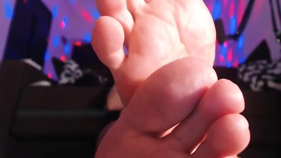 Feet and wrinkled soles close up