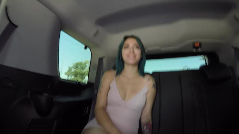 Girl With Blue Hair Sucks Cock In Car