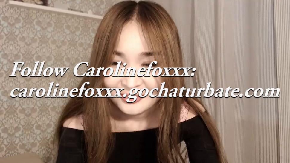 Carolinefoxxx sexy black rope dance on webcam show