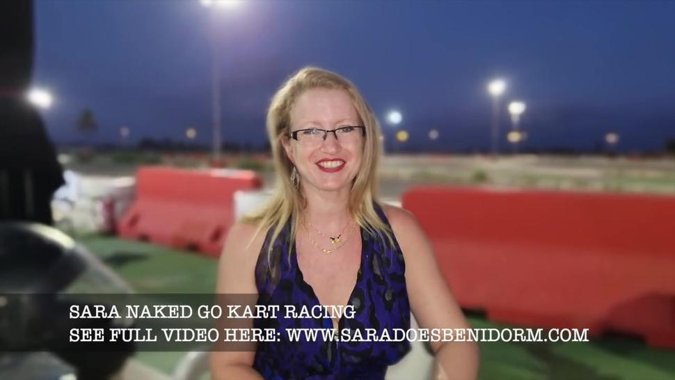 SARA go kart racing fun. Its all off NAKED RACING and cum on the track